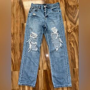 Aeropostale Blue Straight Leg Jeans Distressed